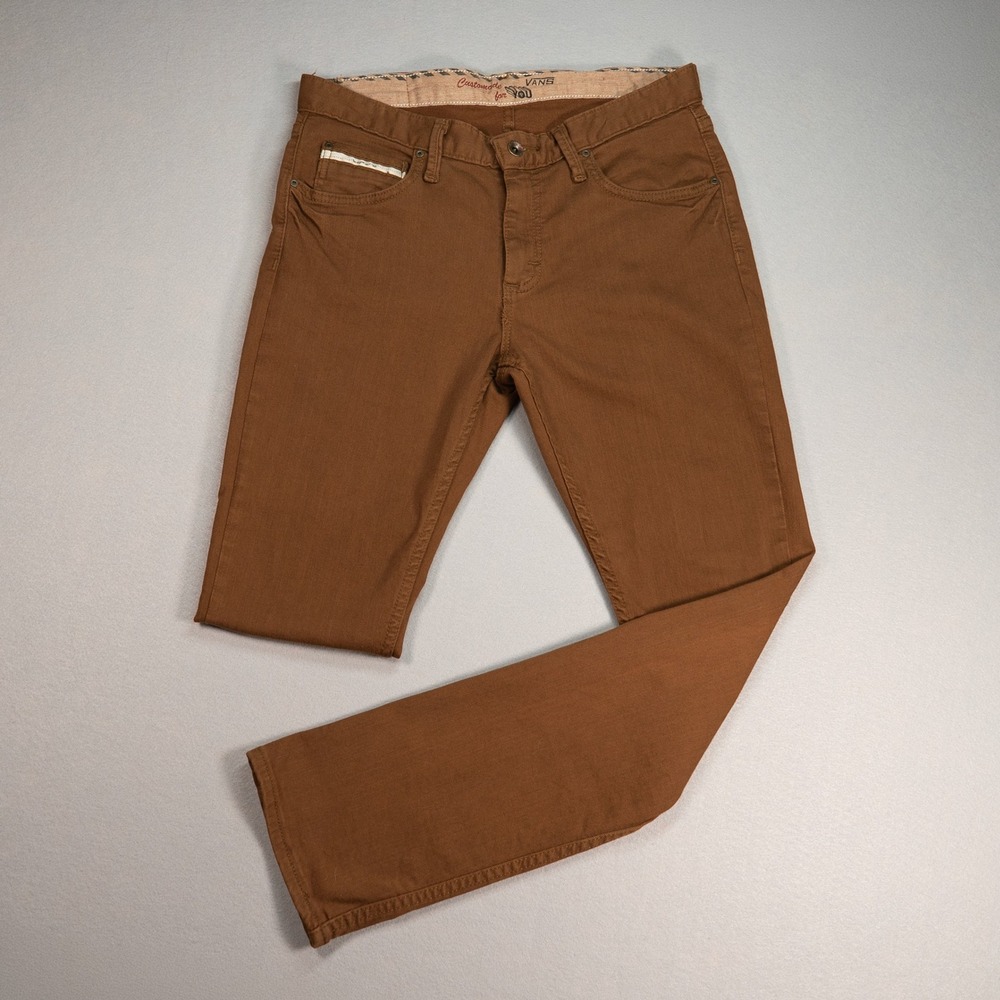 Vans V76 Men's Brown Slim Straight Jeans Size 30x30 Skate Casual Pants